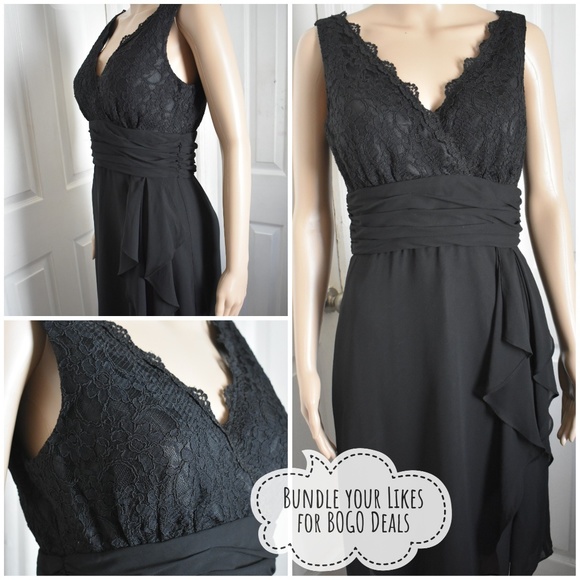 jessica howard lace bodice bow tie front gown